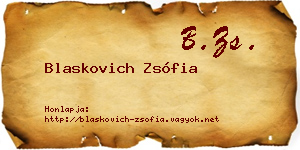 Blaskovich Zsófia névjegykártya