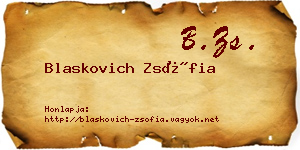 Blaskovich Zsófia névjegykártya